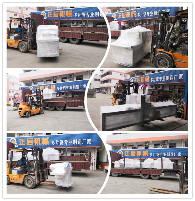 2019年1月發往尼日利亞--半自動原木截斷機、ZQ250型原木多片