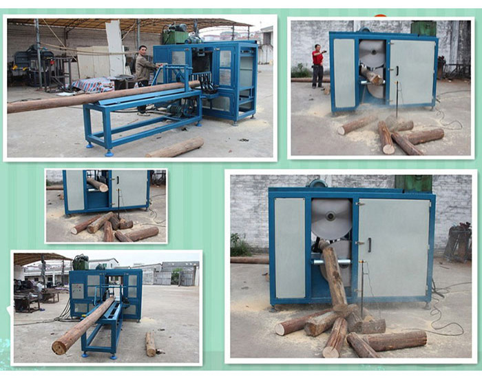 斷木機-截斷機-能鋸直徑大500原木-客戶試機加工現場